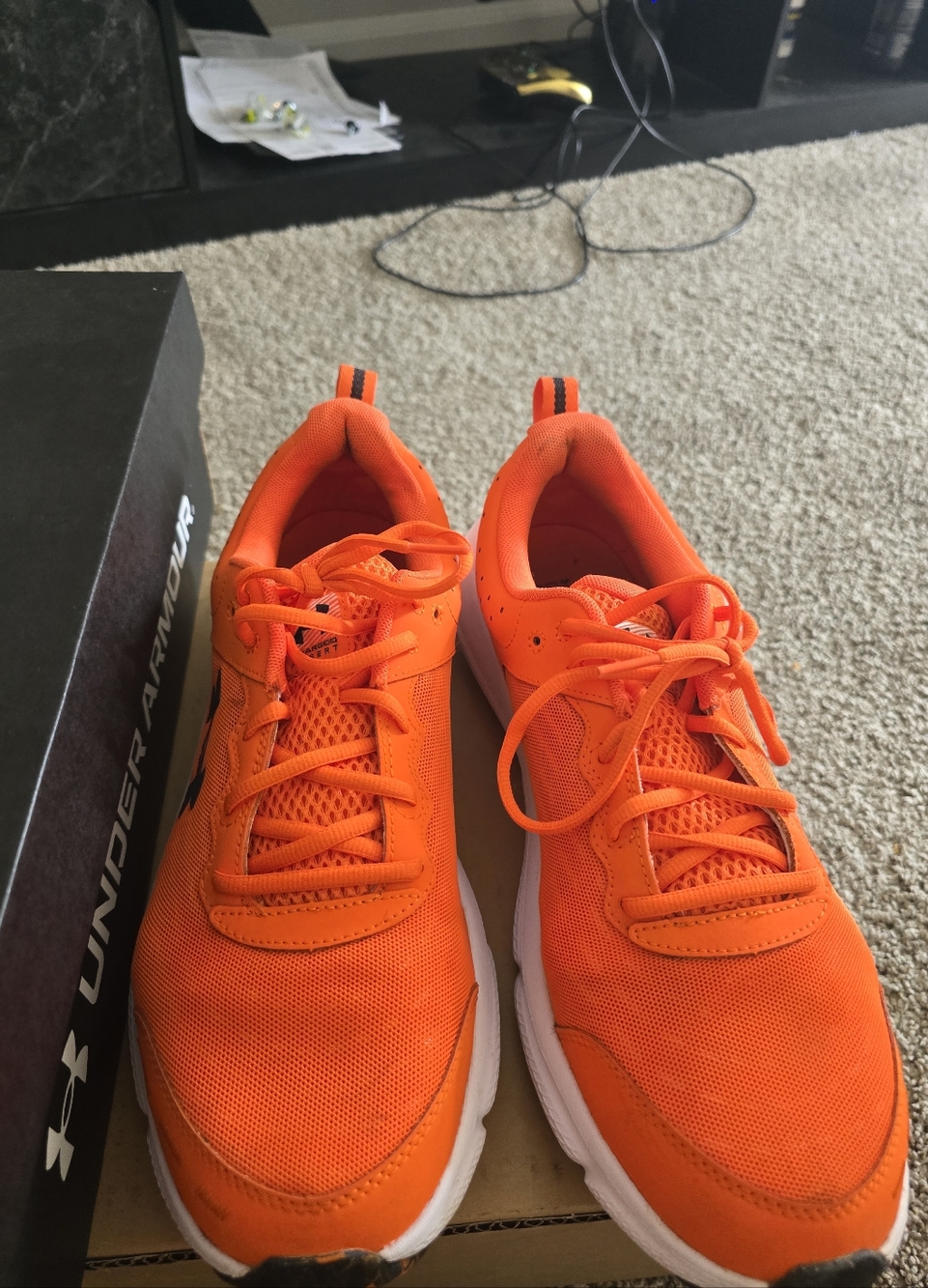 Under Armour Charged Assert 10 Bright Orange Athletic Sneaker Men 13